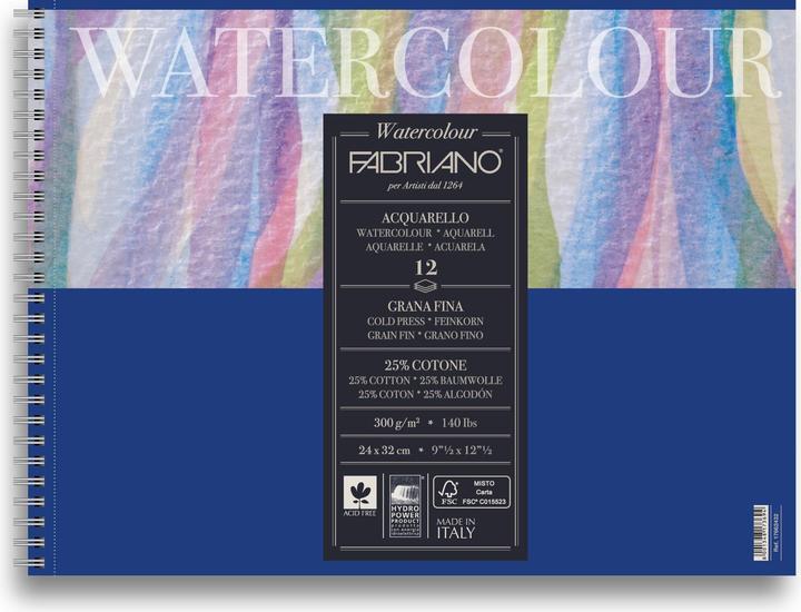 Produktbild Fabriano Aquarellblock Spiralbuch (24 x 32 cm, Blanko)