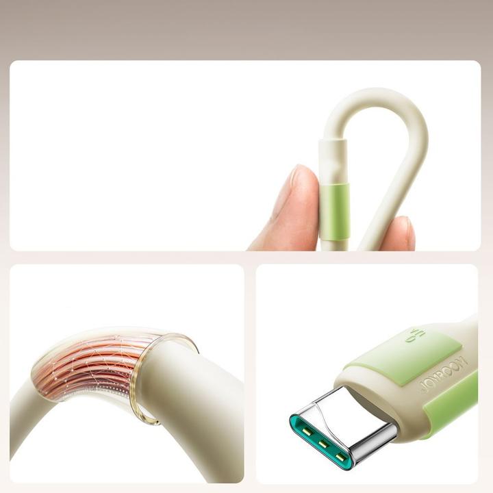 Produktbild Joyroom 3A Fast Charging Data Cable USB-A to USB-C, 2m - Beige (2 m, 30 W)