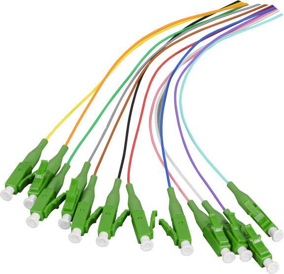 Produktbild EFB Elektronik LWL-Pigtail-LC(APC) 9/125u, 2mtr. OS2, 12-Pack, farbig (2 m)