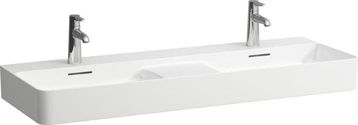 Produktbild Laufen Doppelwaschtisch VAL 1200x400mm we ma m Überlauf 3 Hahnlöcher (400 mm, 1200 mm)