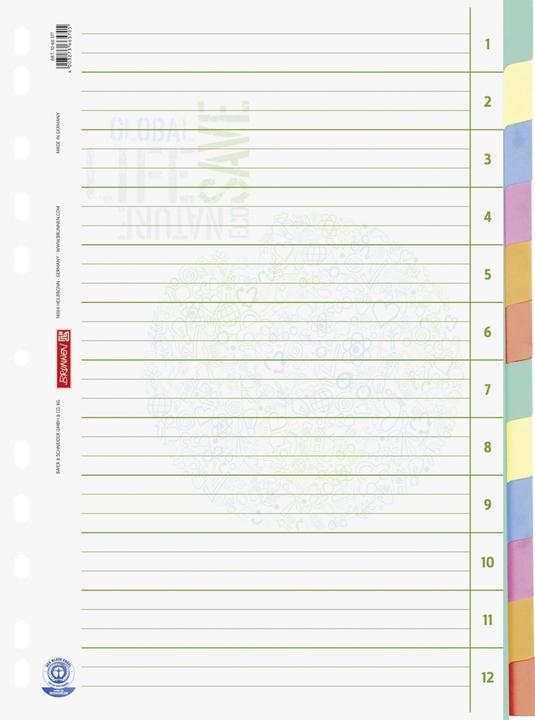 Valeurs nutritives et ingrédients Brunnen Classeur à levier recyclé plein format beige, 12 pièces, 1 pc.