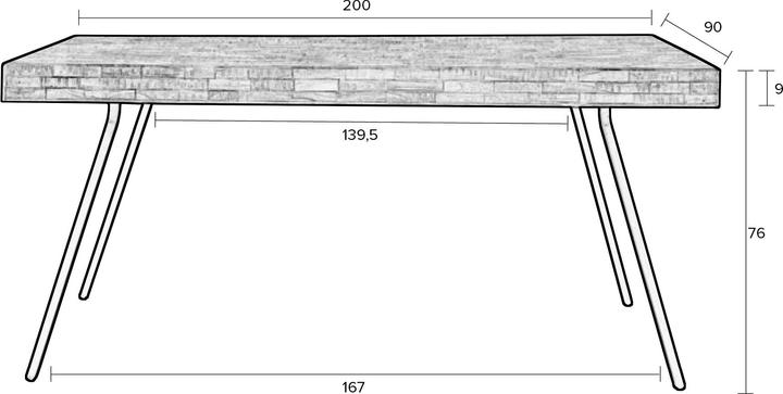Produktbild White Label Living Suri (200 x 90 x 76 cm)