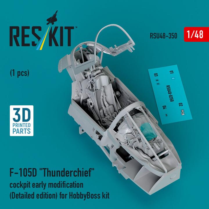 Actual product image ResKit F-105D Thunderchief cockpit early modification (Detailed edition) for HobbyBoss kit (3D Printed)
