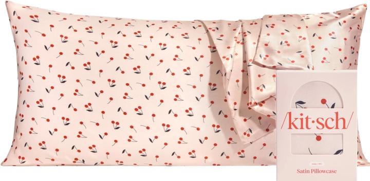 Kitsch Satin Kissenbezug King Kirschen (Taie d’oreiller, 91 x 48 cm)