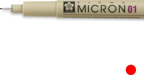 Actual product image Sakura Pigma Micron 0,25mm (Red, 1 x)