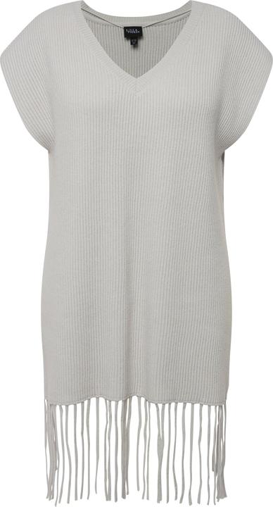 Immagine prodotto Ulla Popken Gilet dal taglio oversize e smanicato con scollo a girocollo e frange (46, 48)