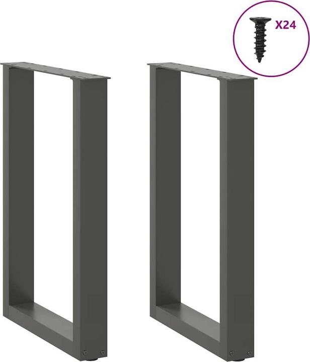 Immagine prodotto vidaXL Gambe per tavolino a U 2 pz. Gamba del tavolo in acciaio antracite 50x(72-73) cm