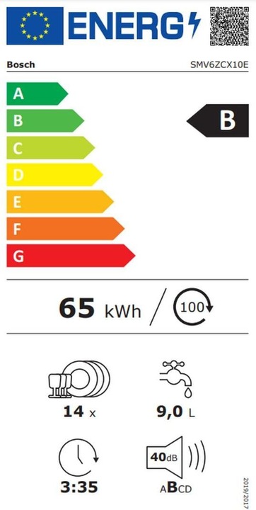 Energy Label Bosch Hausgeräte SMV6ZCX10E