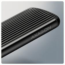Produktbild Axagon EEM2-SC, USB-C 10Gbps external box for M.2 NVMe SSD, screwless, ribbed aluminum (M.2)