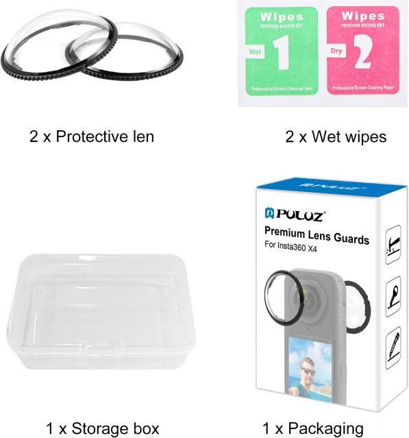 Produktbild Puluz For Insta360 X4 Rotation Optical Glass Lens Guard Protective Cover (Transparent)