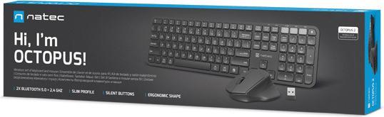 Immagine prodotto Genesis Octopus 2 Us Tastiera Senza Fili + Mouse Bluetooth + USB 2.4 Ghz (Inglese-international, Senza fili)