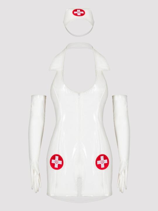 Produktbild Lovehoney Naughty PVC Nurse Costume - White M / L (M, L)