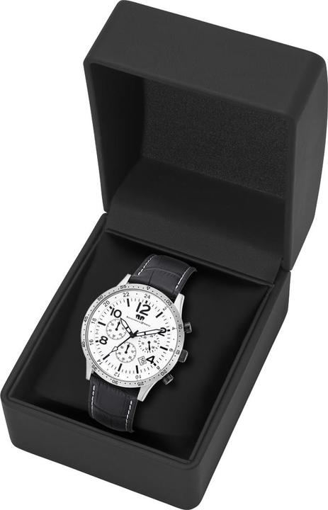 Produktbild Herren Chronograph Flight Captain Echtleder Schwarz - 34122 (Chronograph, 43.80 mm)