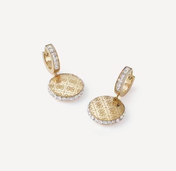 Actual product image Guess Stylish gold-plated earrings with zircons 4G Rising JUBE04267JWYGT/U (Gold-plated steel)