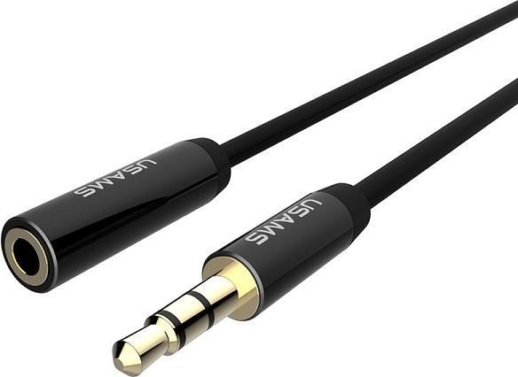 Usams Kabel przedłużający do słuchawek1m czarny/black EYCX101 (US-SJ055) (1 m, AUX Kabel)