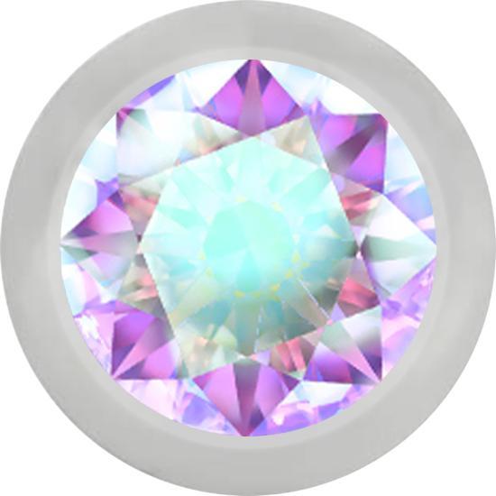 Produktbild Star Piercing Micro Kugel silber mit Kristall multicolor (ohne Messing, Chirurgenstahl 316L)