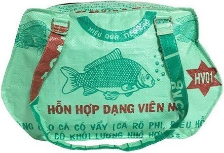 Immagine prodotto Bekos Upcycling - edle Handtasche aus recycelten Fischfuttersäcke leuchtgrün