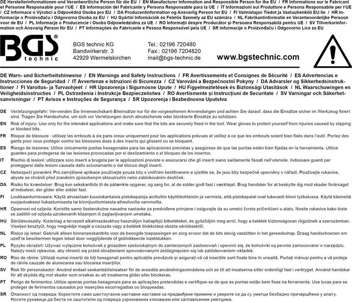 Image du produit BGS Douille à embouts | Empreinte carré femelle 6,3 mm (1/4") | six pans femelle avec alésage 4 mm (Clé Allen)