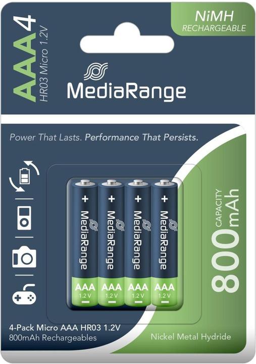 Produktbild MediaRange MRBAT120 (4 Stk., AAA, 800 mAh)