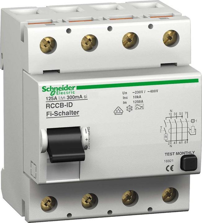 Actual product image Schneider Electric FISwitch 4P 63A 500mA Type