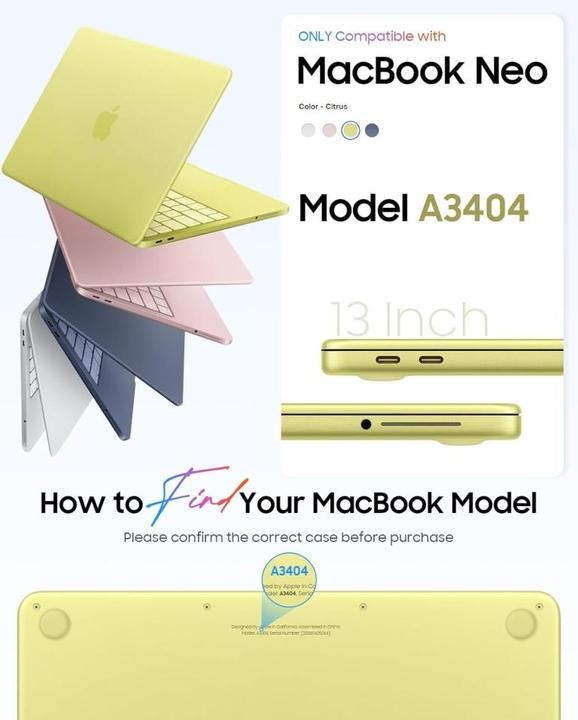 Produktbild Screenguard Hard Case für Apple MacBook Neo 13" (2026) A3404 (13", Apple)