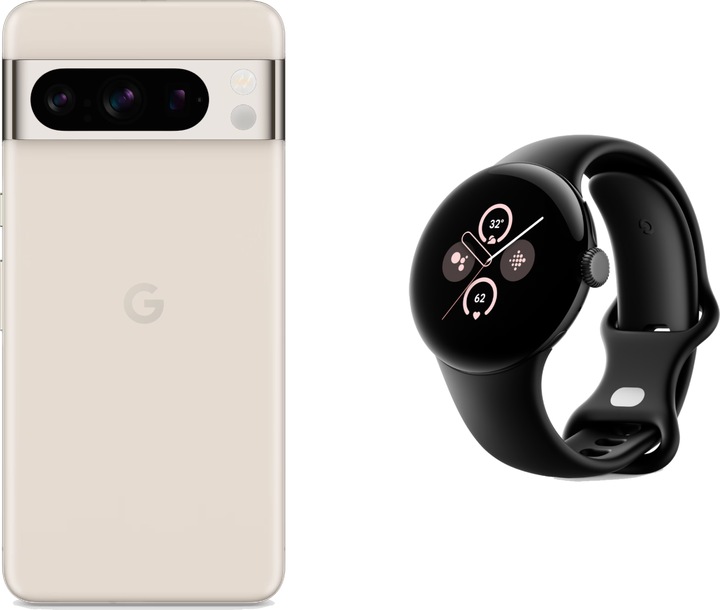 Produktbild Google Pixel 8 Pro mit Pixel Watch 2 (256 GB, Porcelain, 6.70", SIM + eSIM, 50 Mpx, 5G)