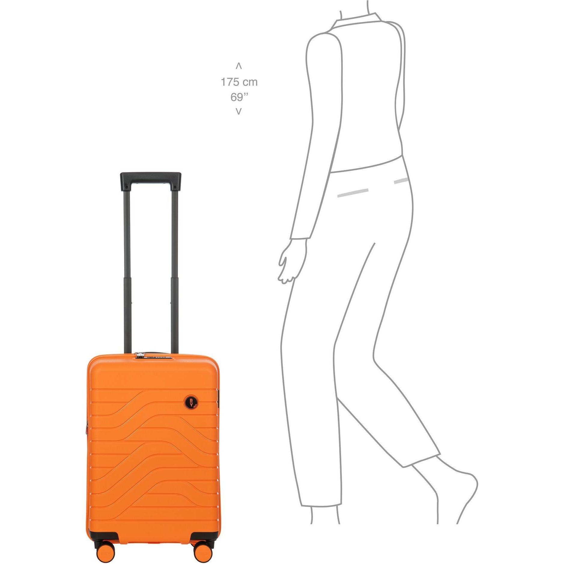 Brics, Koffer, BY Ulisse 4-Rollen Kabinentrolley 55 cm, Orange, (42 l, Handgepäck (bis 50l))