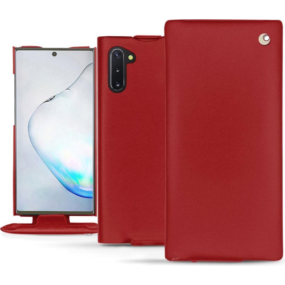 Noreve Lederschutzhülle vertikal (Samsung Galaxy Note 10), Smartphone Hülle, Rot
