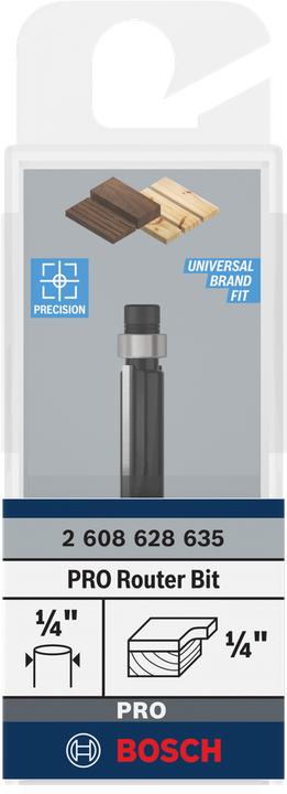 Image du produit Bosch Professional Zubehör Fraise à affleurer pour stratifié, 1/4 de pouce, D1 6,35 mm, L 16,2 mm, G 54 mm