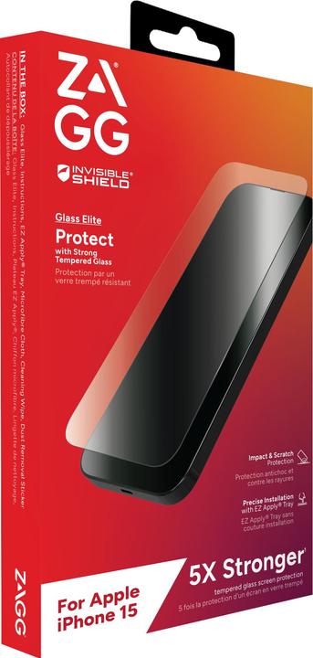 Produktbild Zagg Invisibleshield Glass Elite Am (1 Stück, Apple iPhone 15)