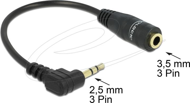 Image du produit Delock 2,5 mm à 3,5 mm (0.14 m, 2,5 mm, Jack 3,5 mm (AUX))