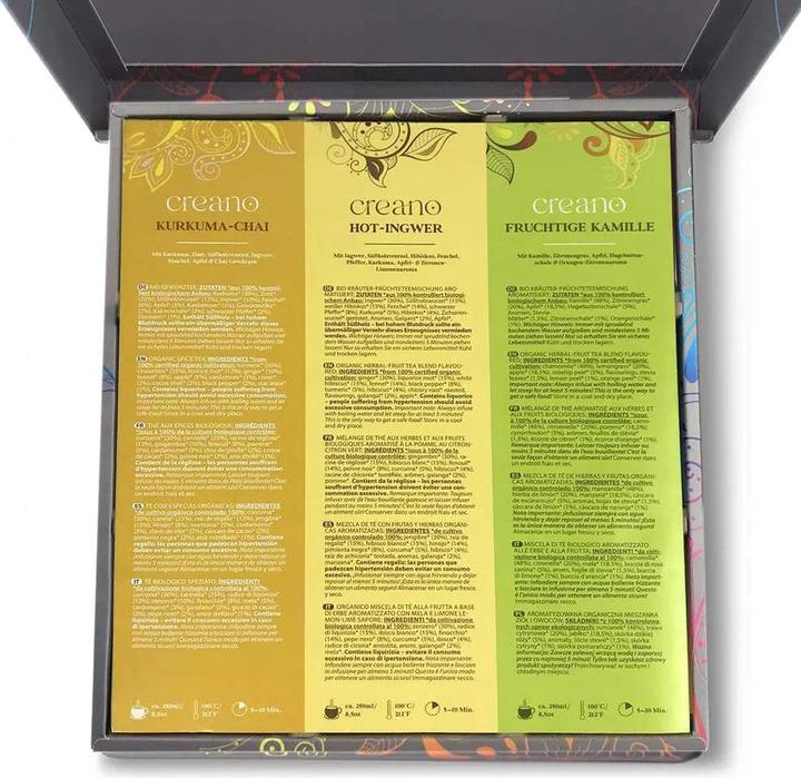 Produktbild Creano SELECTION, BIO-Kräutertee, 27er Mix Geschenkbox (279 g)