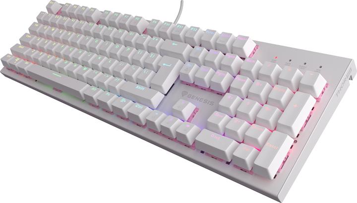 Immagine prodotto Genesis Klawiatura Dla Graczy Thor 303 Us Podswietlenie RGB Mechaniczna Silent Switch Biala Hot Swap (US, Cablato)