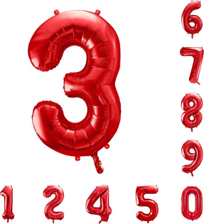 Produktbild Partydeco Folienballon Zahl 3 (1 x)