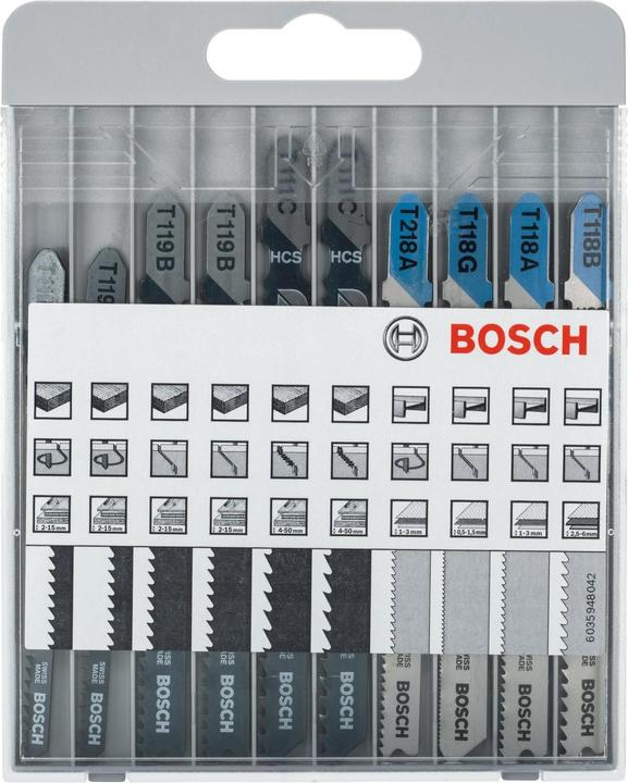 Actual product image Bosch Professional Zubehör 10-piece jigsaw blade set Basic for Metal and Wood