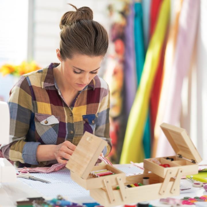 Actual product image Relaxdays Sewing box wood