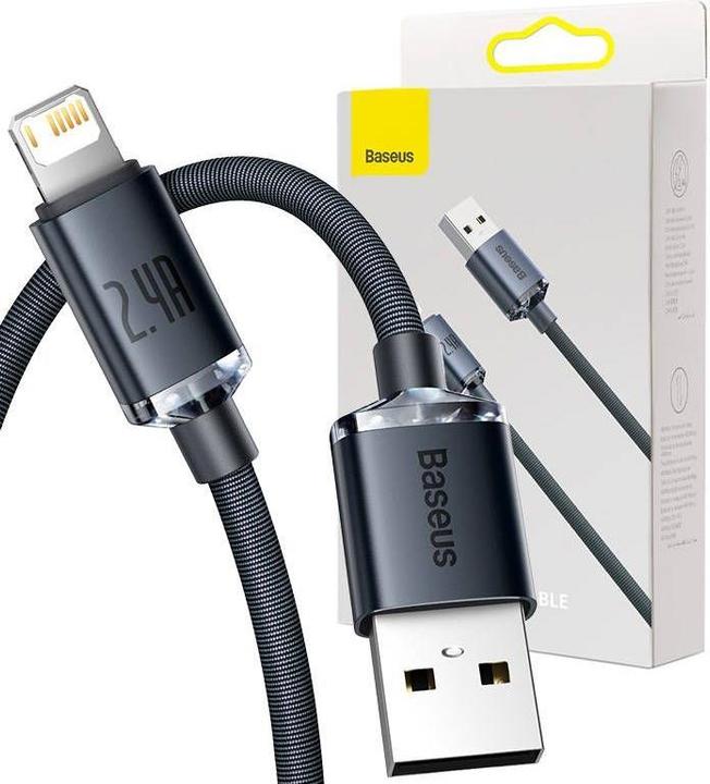 Produktbild Baseus Crystal Shine Series Fast Charging Data Cable USB to iP 2.4A 2m Black (2 m, USB 2.0)