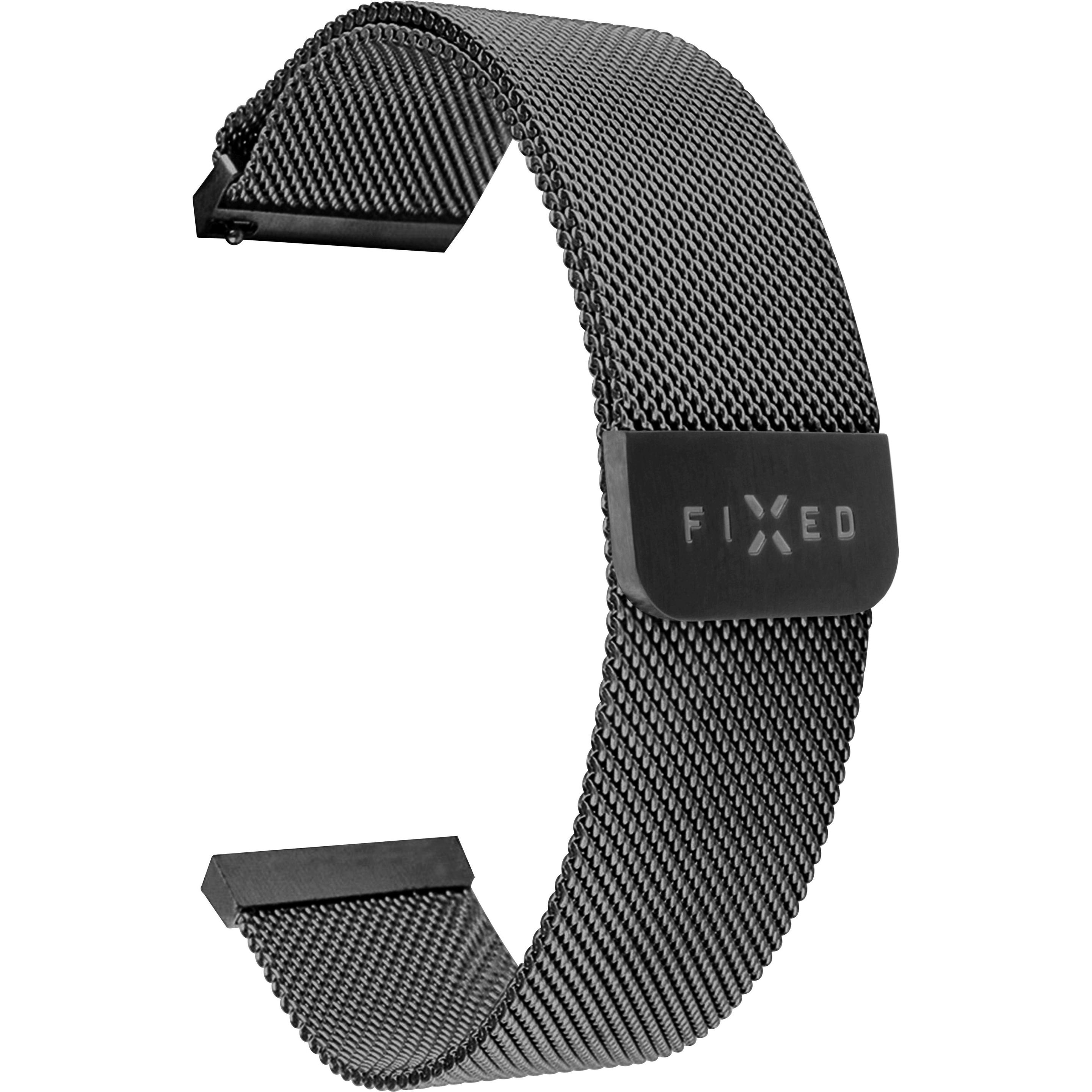Fixed Maglia in metallo rem til Smartwatch Universal 22 mm Sort (22 mm, Acciaio inossidabile), Cinturini per orologi, Nero