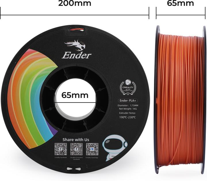 Immagine prodotto Creality Ender (PLA+, 1.75 mm, 1000 g, Arancia)