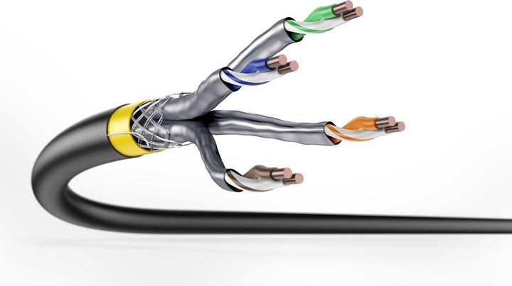 Actual product image Digitus CAT 7A S/FTP data cable - underground installation cable, 500 m drum, simplex, PE (CAT7a, 500 m)