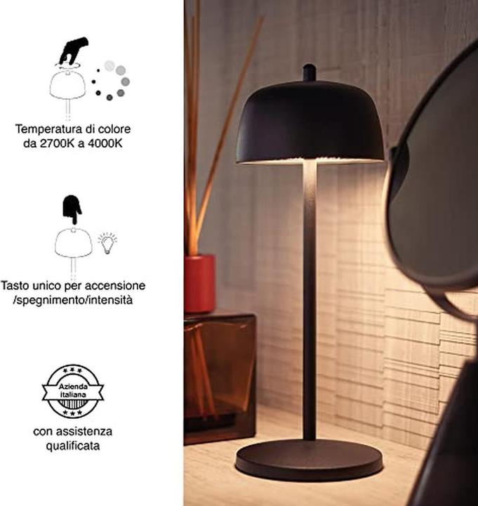 Produktbild La Ville Lumière Draadlose dimbare LED-Tischlampe mit IP65 Schutz und langer Akkulaufzeit
