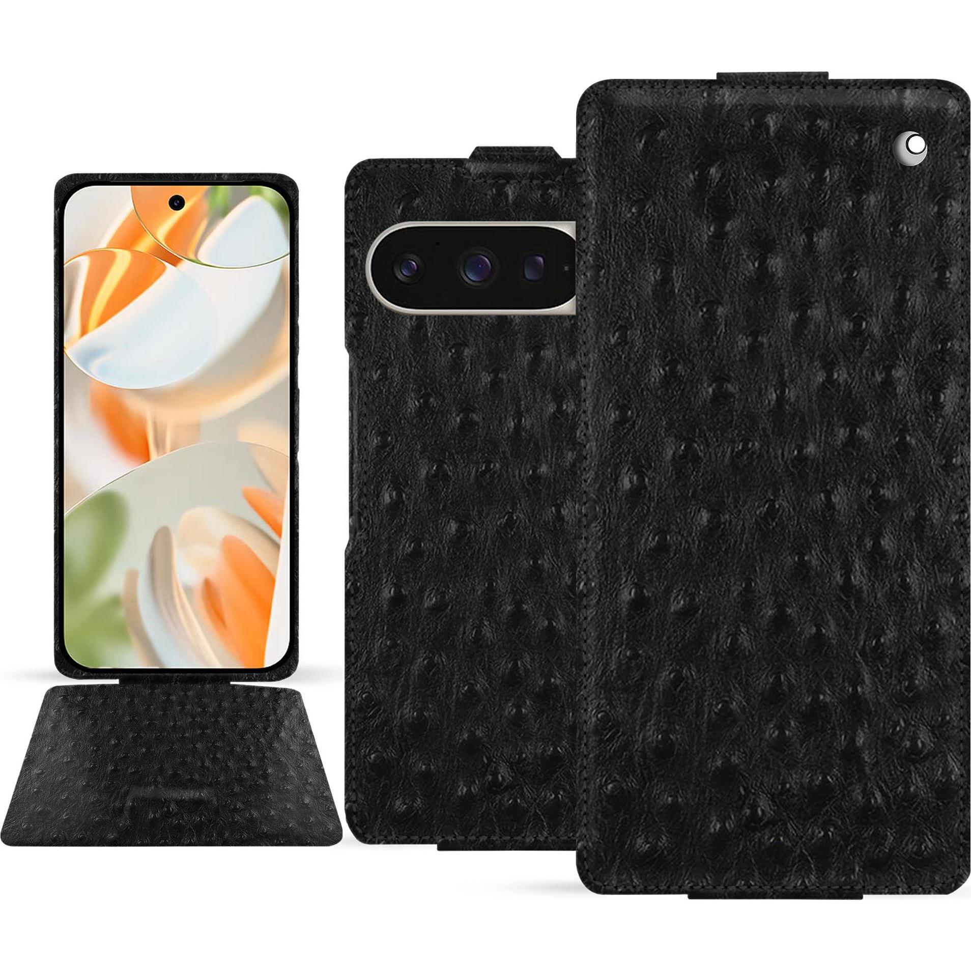 Noreve Lederschutzhülle vertikal (Google Pixel 9 Pro Fold), Smartphone Hülle, Schwarz