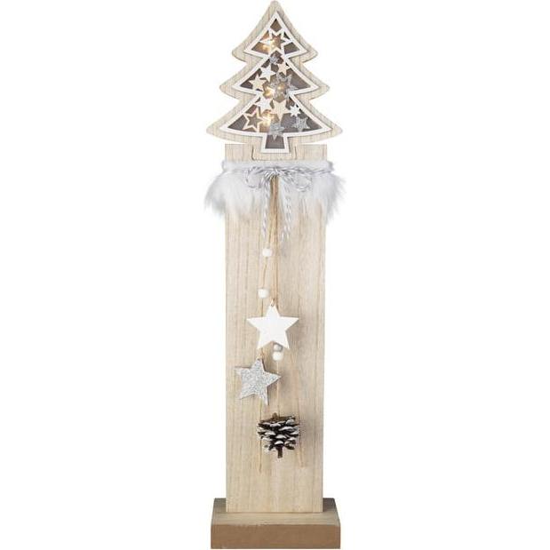 MICA Living, Weihnachtsbeleuchtung, LED-Standdeko - Baum - aus Holz - ca. 13 x 7 x 54 cm