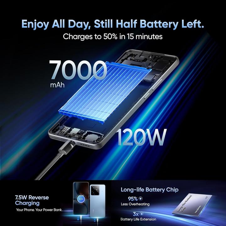 Produktbild realme GT7 5G (256 GB, Schwarz, Dual SIM, 5G)