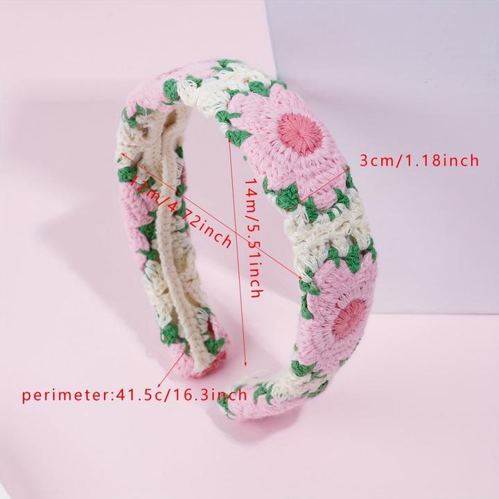 Produktbild Activity Board Boho-Chic Floral Knit Headband- Cute & Stylish Hair Accessory, Perfect for Casual Attire