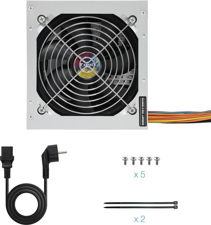 Actual product image Tooq Technology Alimentation ATX TooQ Apolo - 500W (Gris) (500 W)