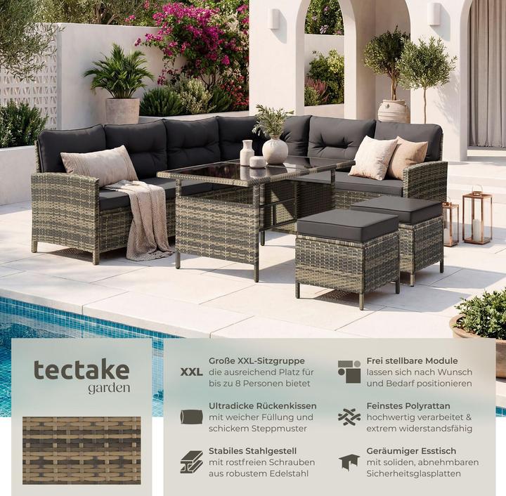 Produktbild tectake Rattan Lounge Barletta