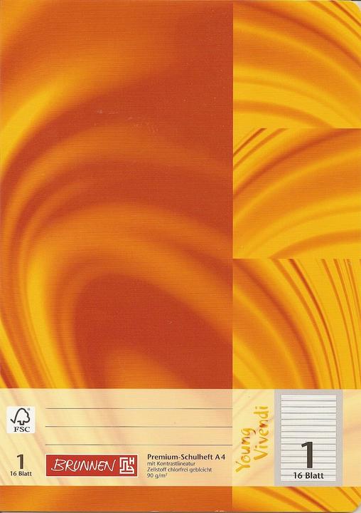 Produktbild Brunnen Schulheft Vivendi Lineatur 1 liniert DIN A4 ohne Rand, 16 Blatt (A4, Liniert, Kein Einband)