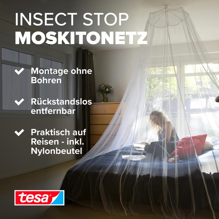 Produktbild tesa Insektenschutz COMFORT, Moskitonetz für Doppelbetten (1250 x 250 cm)