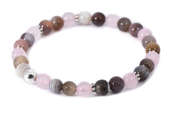 Actual product image Balibay Abelia (18 cm, Rose quartz, Agate, Gemstone, 14 carat gold)